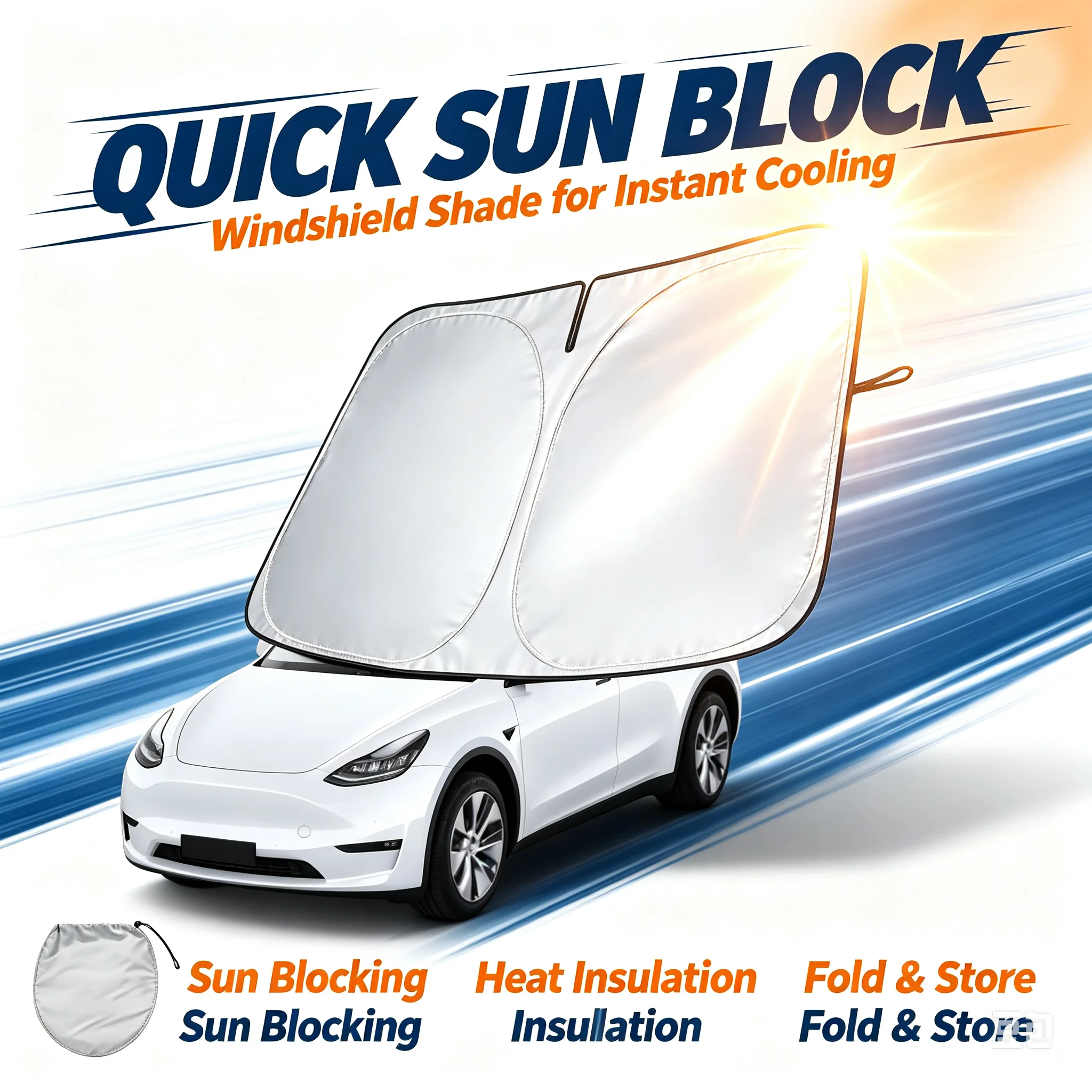 Car Sunshade Windshield Umbrella Foldable - Payung Pelindung Matahari Mobil Anti UV,
