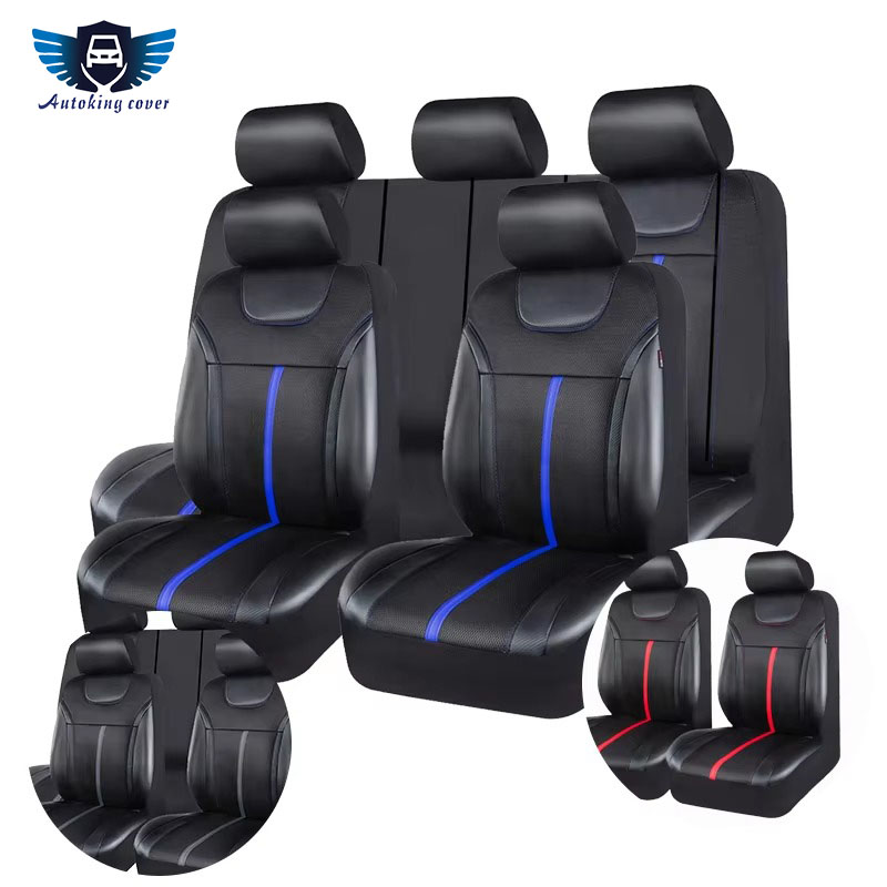 Leather Car Seat Covers Full Set Universal - AUTOKING Set Sarung Jok Mobil Universal
