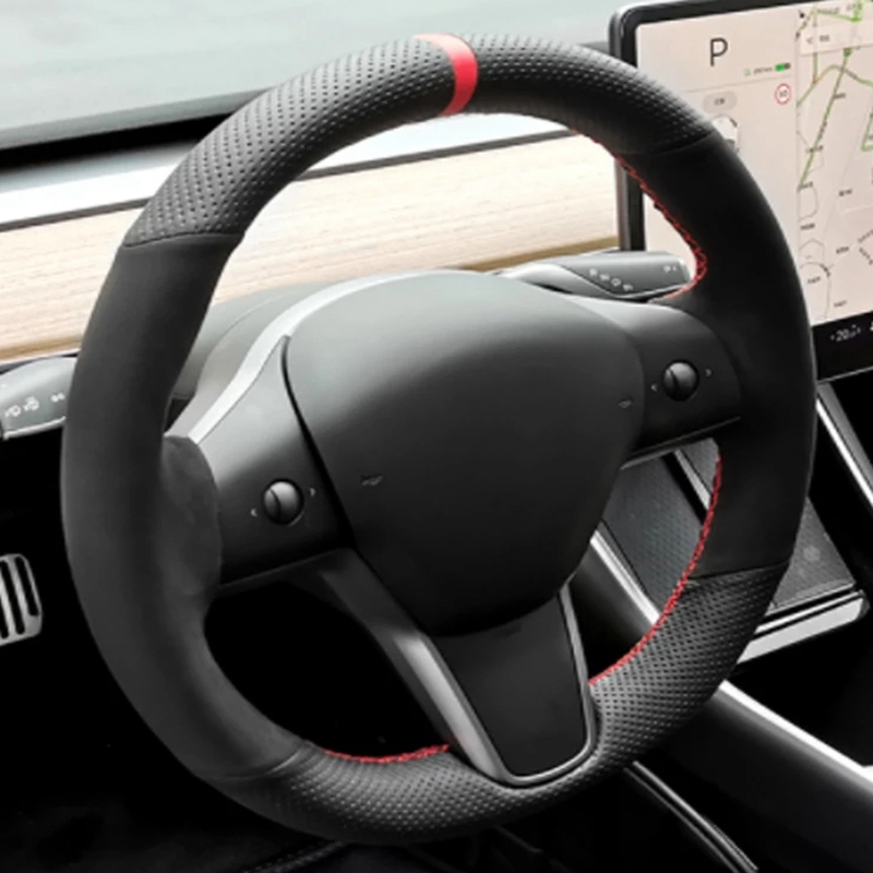 Car Steering Wheel Cover Anti Slip Breathable - Penutup Roda Kemudi Mobil Kepang Suede