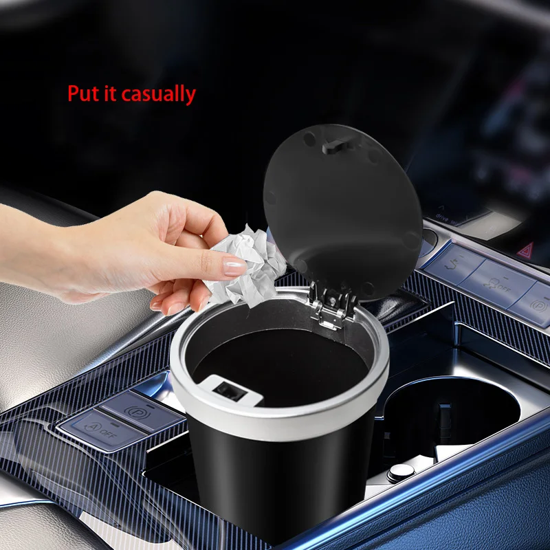 Waterproof Car Trash Can With Lid - Untuk Tempat Cangkir Penyimpanan Tempat Sampah