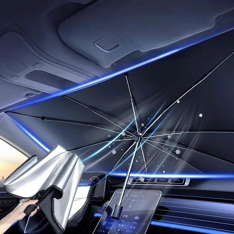 Car Sunshade Windshield Umbrella Foldable - Payung Pelindung Matahari Mobil, Penutup Kaca