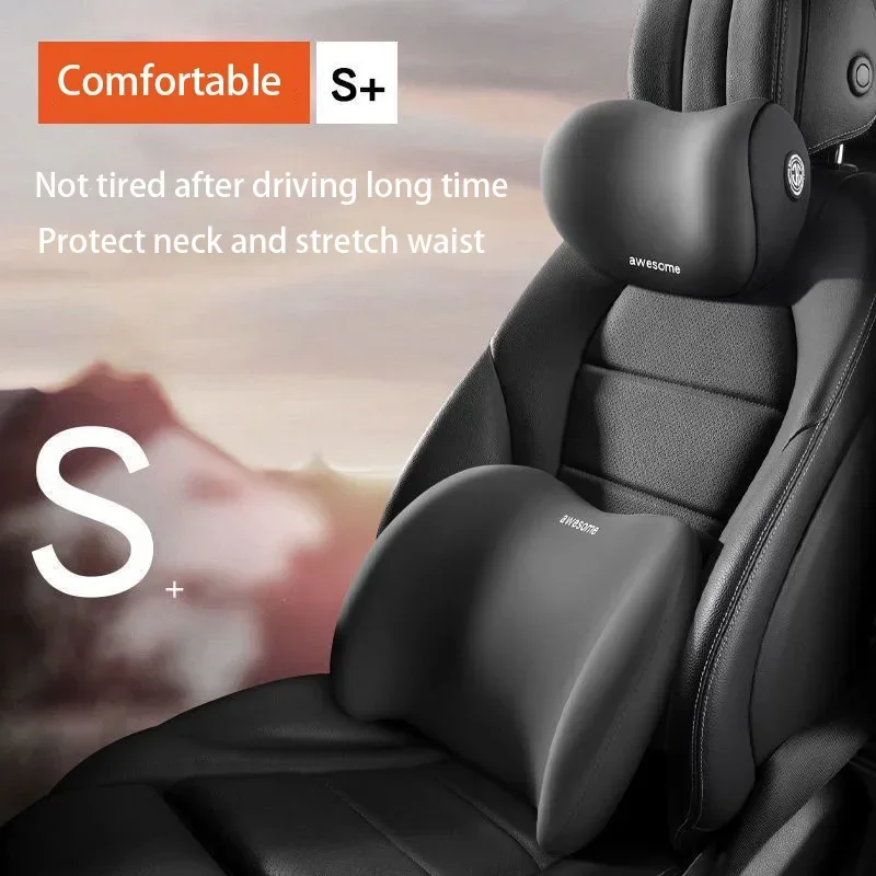 Memory Foam Car Neck Pillow Lumbar Support - Bantal Leher Mobil Pelindung Busa Memori