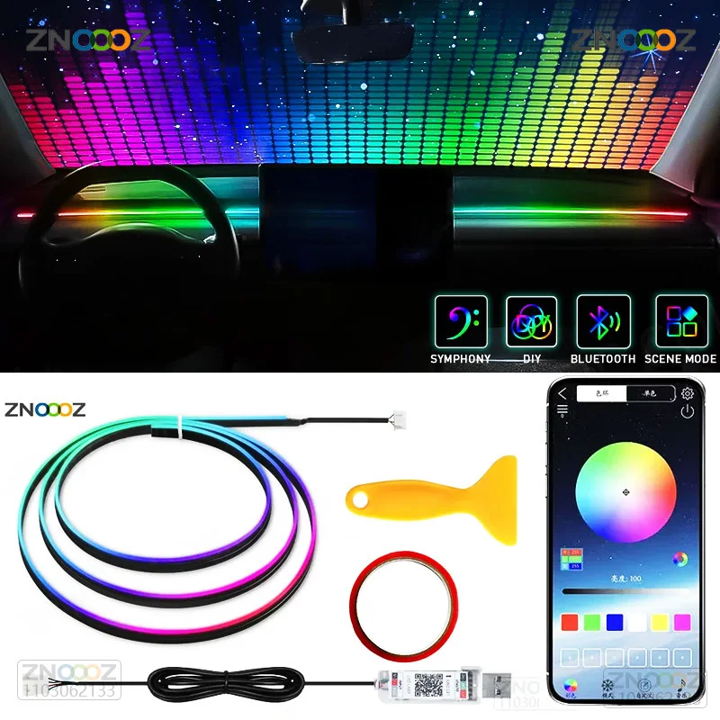 Led Ambient Interior Car Lights App Control - ZNOOOZ lampu LED Interior mobil, lampu