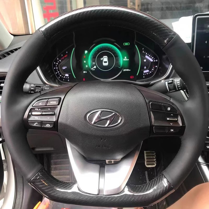 Car Steering Wheel Cover Anti Slip Breathable - Untuk Hyundai Elantra 4 2016-2019 Ioniq