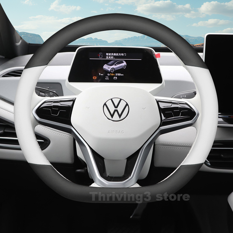Car Steering Wheel Cover Anti Slip Breathable - Sarung setir mobil kulit untuk Volkswagen