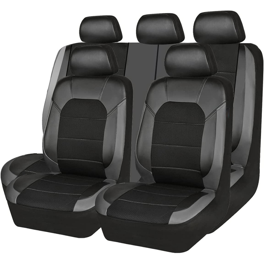 Leather Car Seat Covers Full Set Universal - 9 buah/set sarung jok mobil kulit