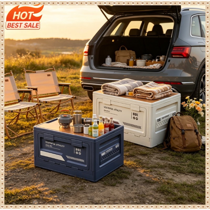 Car Trunk Organizer Foldable Storage Box - Kotak Penyimpanan Luar Ruangan Kotak Lipat