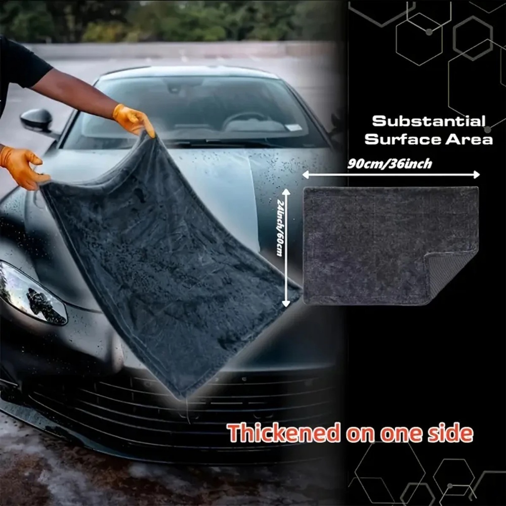 Microfiber Car Drying Towel Super Absorbent - Handuk Mikrofiber Mobil Abu-abu Tua Ukuran