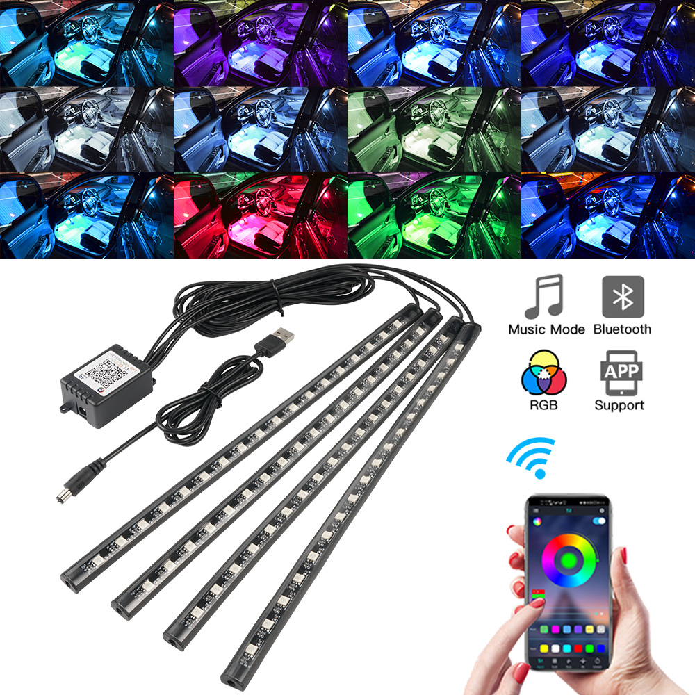 Led Ambient Interior Car Lights App Control - Lampu Mobil Interior LED Neon Aplikasi