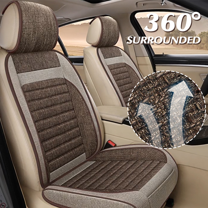 Leather Car Seat Covers Full Set Universal - Sarung Jok Mobil Universal Linen Full