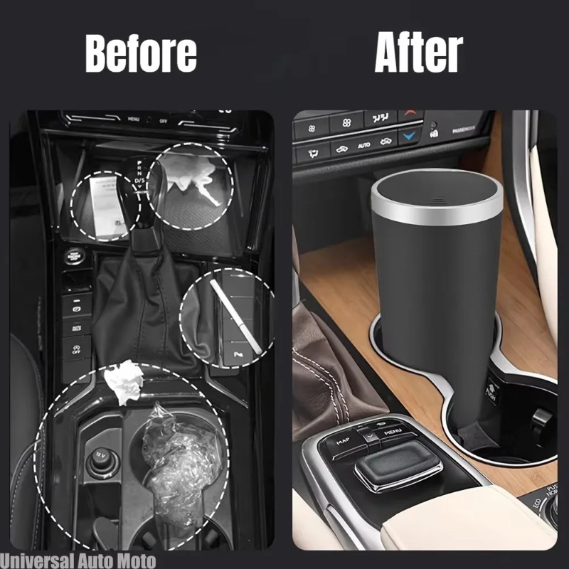 Waterproof Car Trash Can With Lid - Tempat Sampah Mobil Mini ABS Anti