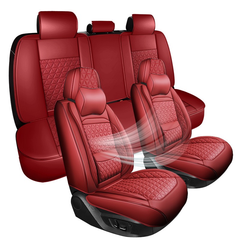 Leather Car Seat Covers Full Set Universal - Sarung Jok Mobil Set Lengkap, Kulit
