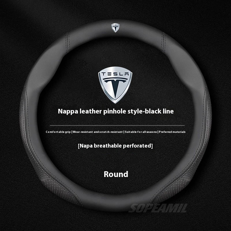 Car Steering Wheel Cover Anti Slip Breathable - Tesla Model 3 Model Y Model