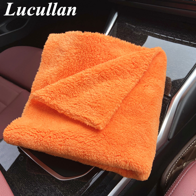 Microfiber Car Drying Towel Super Absorbent - Lucullan 40X40Cm Oranye Super Tebal Handuk