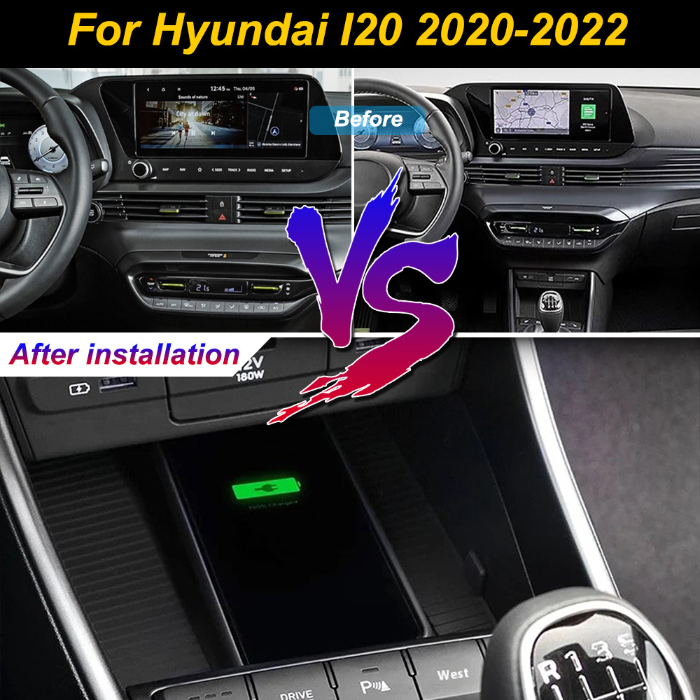Wireless Car Charger Mount Fast Charging - 2Din untuk Hyundai I20 2020 2021