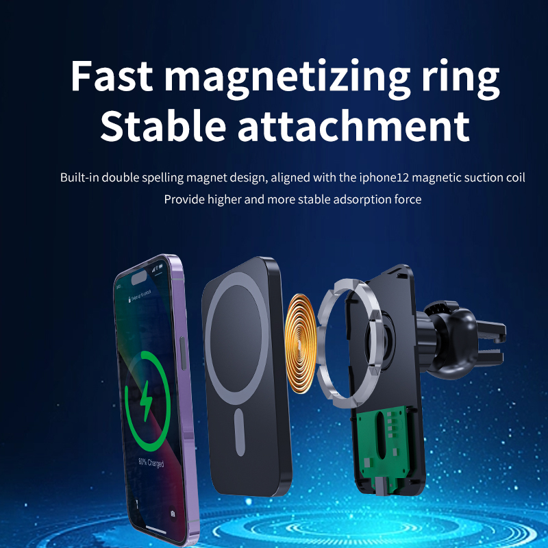 Pengisi Daya Mobil Nirkabel Ma - Magnetic Phone Holder For Car Vent ulasan dan harga