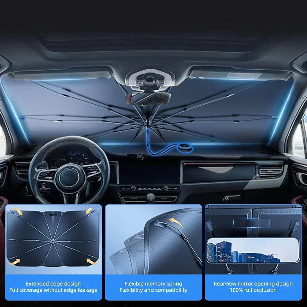 Penutup Kaca Depan Mobil Payun - Car Sunshade Windshield Umbrella Foldable ulasan dan harga