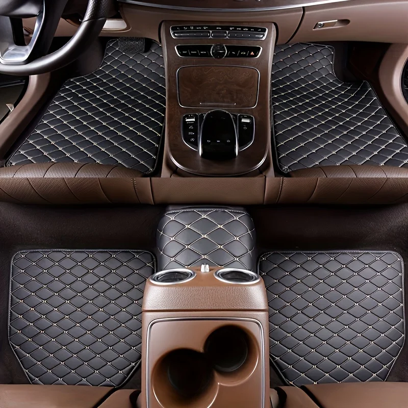 5 Buah Alas Lantai Mobil Kulit - Car Floor Mats Universal Waterproof Leather ulasan dan harga