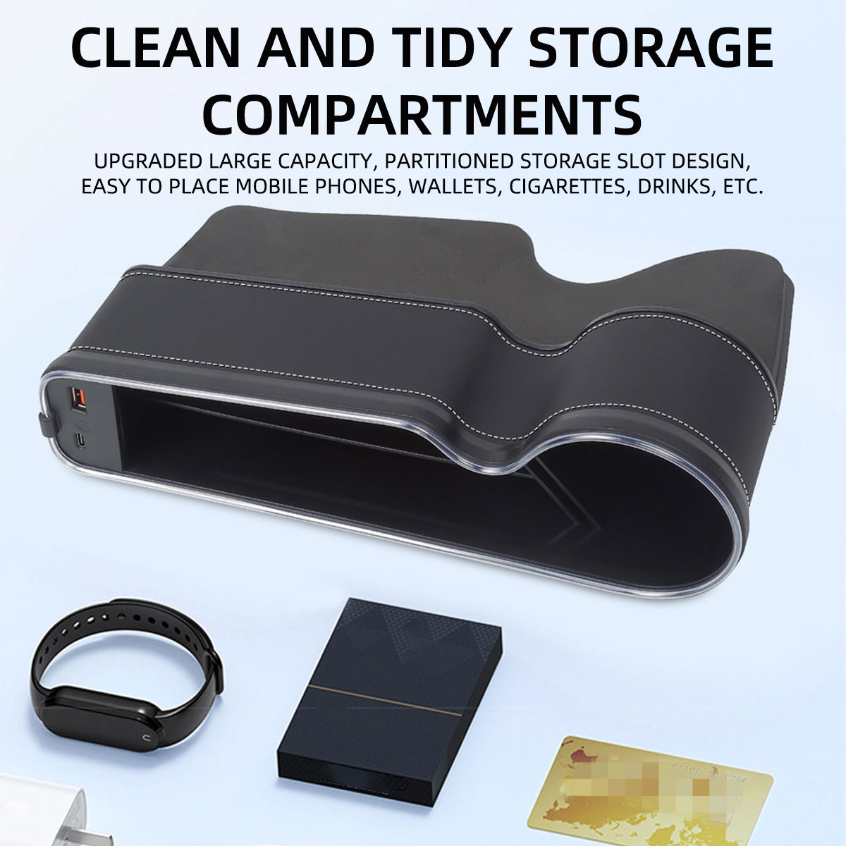 Penutup Celah Kursi Mobil deng - Seat Gap Filler Organizer With Usb Charger ulasan dan harga