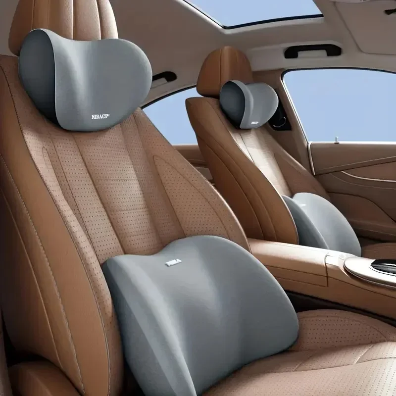 Bantal Leher Mobil Pelindung B - Memory Foam Car Neck Pillow Lumbar Support ulasan dan harga