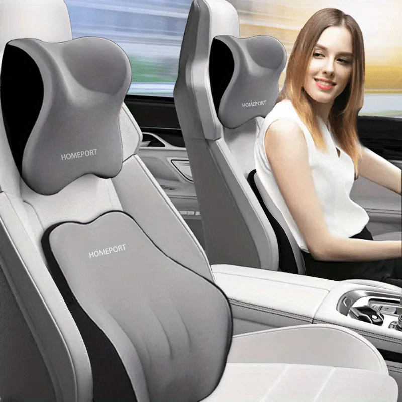 Set sandaran kepala busa memor - Memory Foam Car Neck Pillow Lumbar Support ulasan dan harga