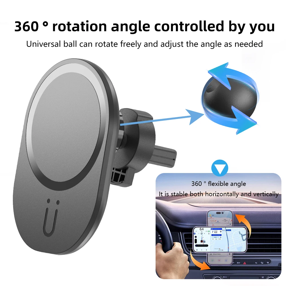Pengisi Daya Mobil Nirkabel Ma - Magnetic Phone Holder For Car Vent ulasan dan harga