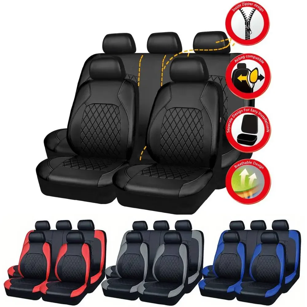 Sarung Jok Mobil Kulit Sinteti - Leather Car Seat Covers Full Set Universal ulasan dan harga