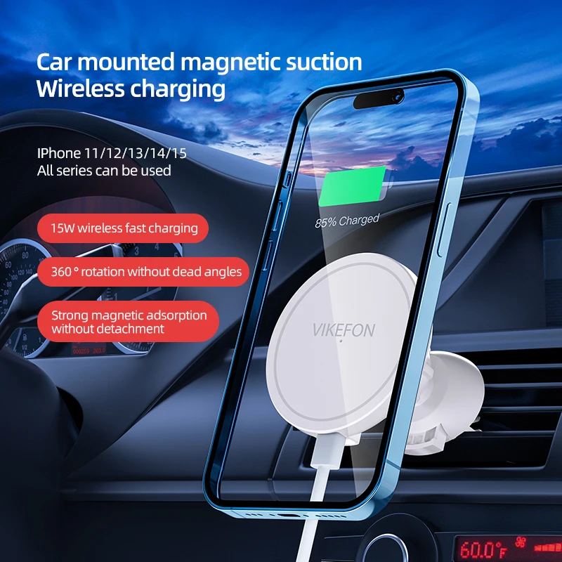 VIKEFON Pengisi Daya Nirkabel  - Magnetic Phone Holder For Car Vent ulasan dan harga