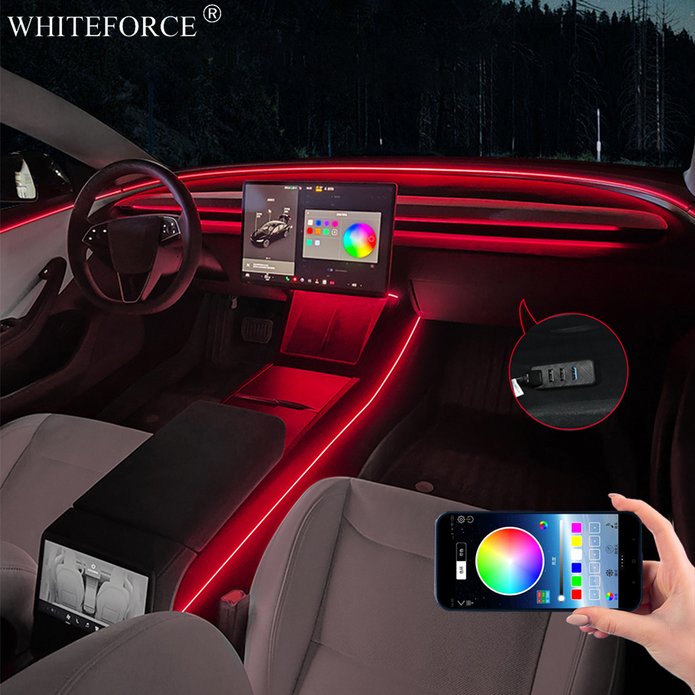 Lampu Suasana Interior LED RGB - Led Ambient Interior Car Lights App Control ulasan dan harga