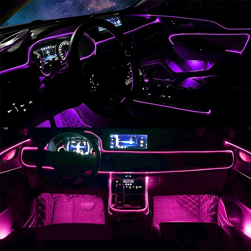Lampu Strip EL Fleksibel Denga - Led Ambient Interior Car Lights App Control ulasan dan harga