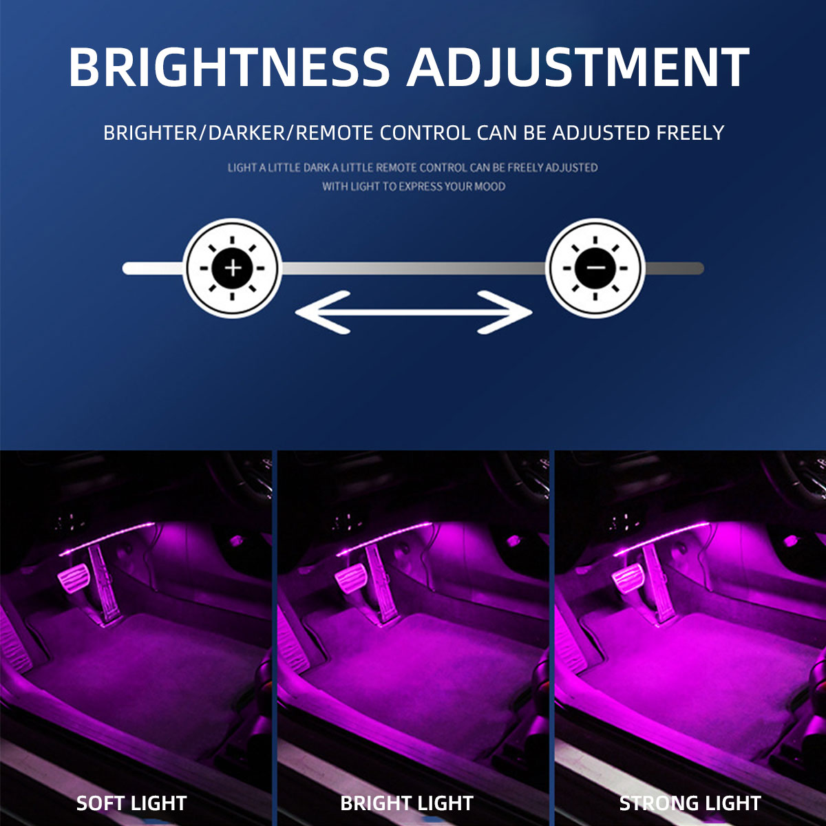 2/4in1 Neon 12/18 LED Lampu In - Led Ambient Interior Car Lights App Control ulasan dan harga