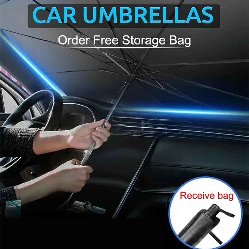 Payung Penutup Kaca Depan Mobi - Car Sunshade Windshield Umbrella Foldable ulasan dan harga
