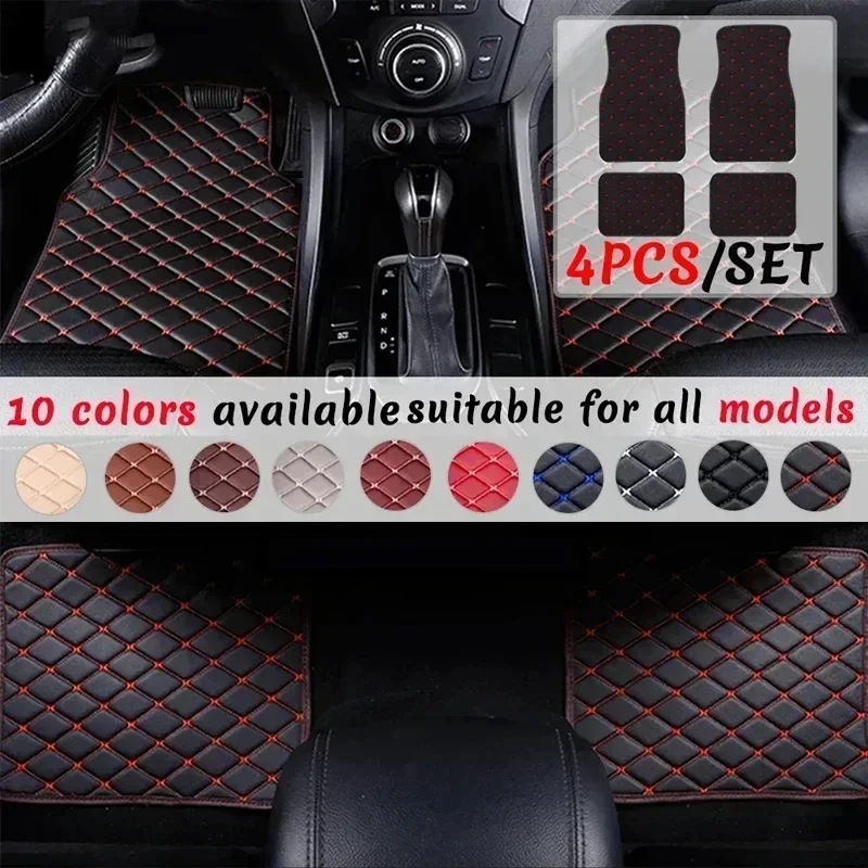 Karpet Lantai Mobil 4 Buah Kar - Car Floor Mats Universal Waterproof Leather ulasan dan harga
