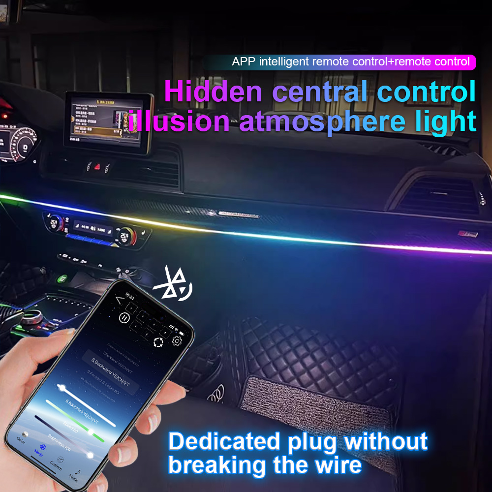 Lampu dasbor strip akrilik lam - Led Ambient Interior Car Lights App Control ulasan dan harga