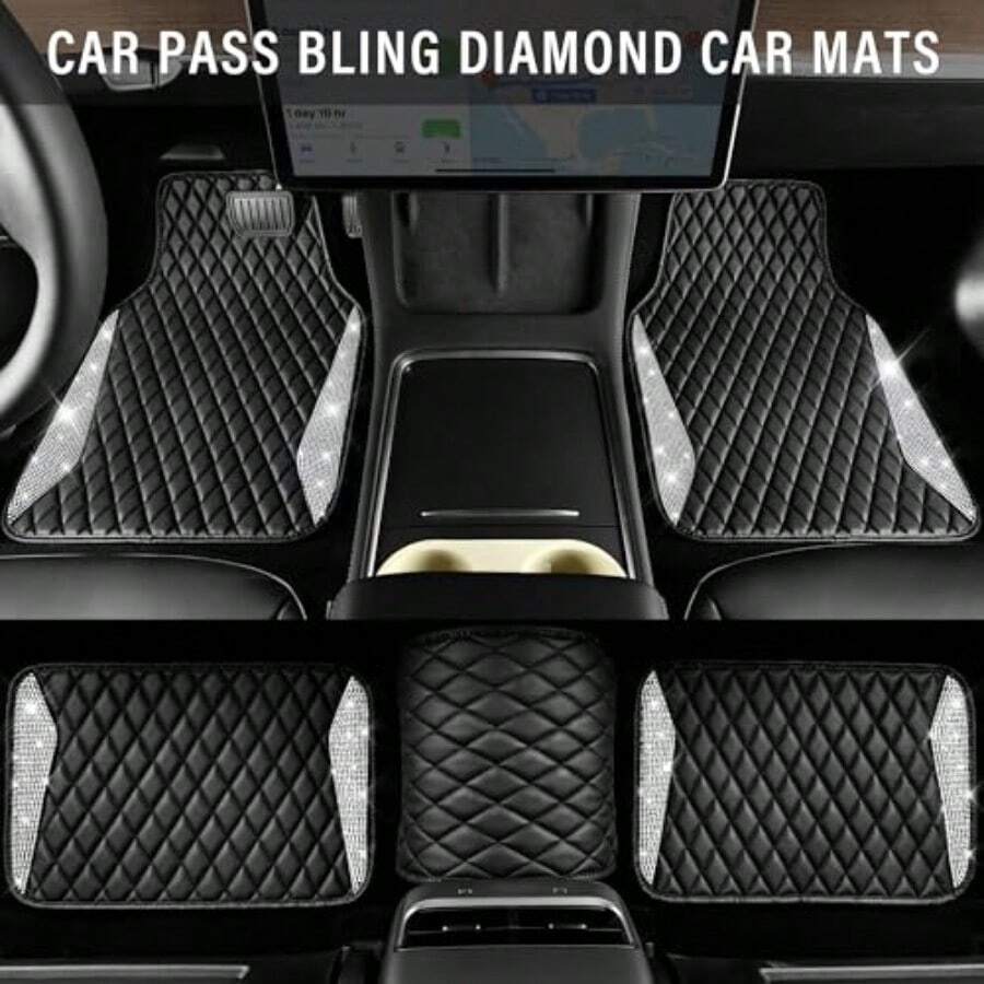 Karpet Mobil Kulit Berlian Ber - Car Floor Mats Universal Waterproof Leather ulasan dan harga