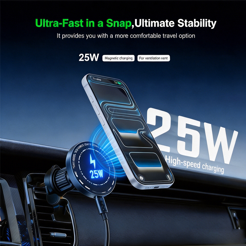 Pengisi Daya Mobil Nirkabel Ma - Magnetic Phone Holder For Car Vent ulasan dan harga