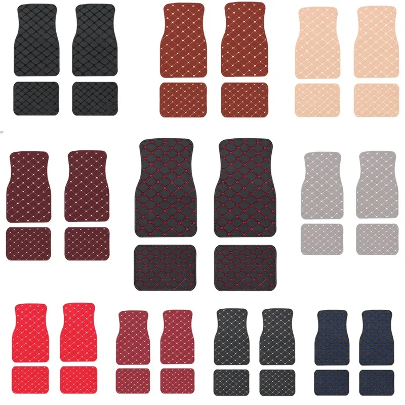 Karpet Lantai Mobil 4PCS Unive - Car Floor Mats Universal Waterproof Leather ulasan dan harga