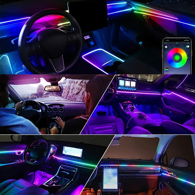 22 in 1 Lampu LED Interior Mob - Led Ambient Interior Car Lights App Control ulasan dan harga