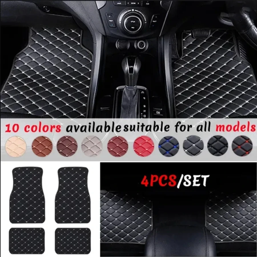 Tikar lantai mobil, 4 buah kul - Car Floor Mats Universal Waterproof Leather ulasan dan harga