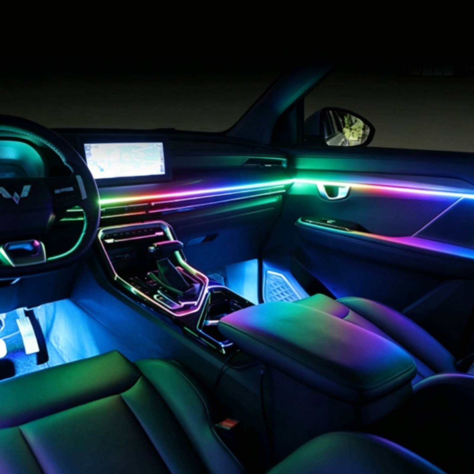 6 Buah Lampu LED Interior Mobi - Led Ambient Interior Car Lights App Control ulasan dan harga